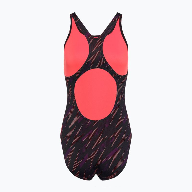 Jednodielne plavky Speedo HyperBoom Allover Medalist black/plum dandy/siren red 2