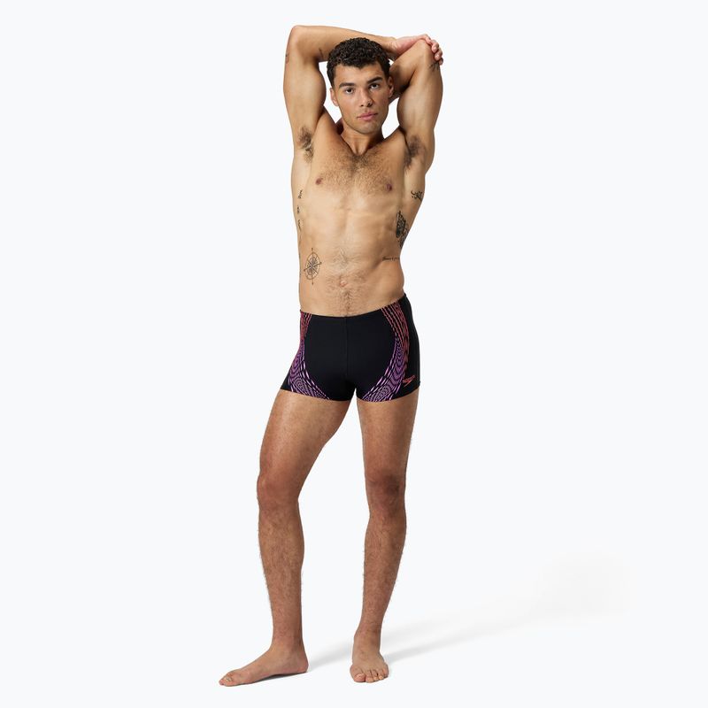 Pánske plavky Speedo Duo Logo Aquashort black/coral sands/neon violet 2