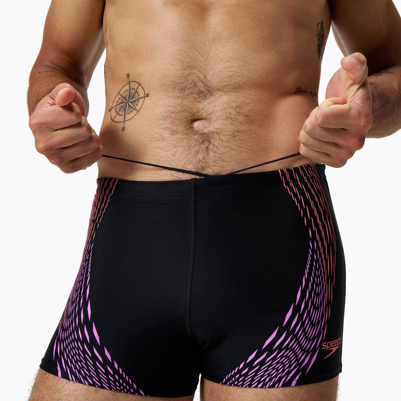Pánske plavky Speedo Duo Logo Aquashort black/coral sands/neon violet 4
