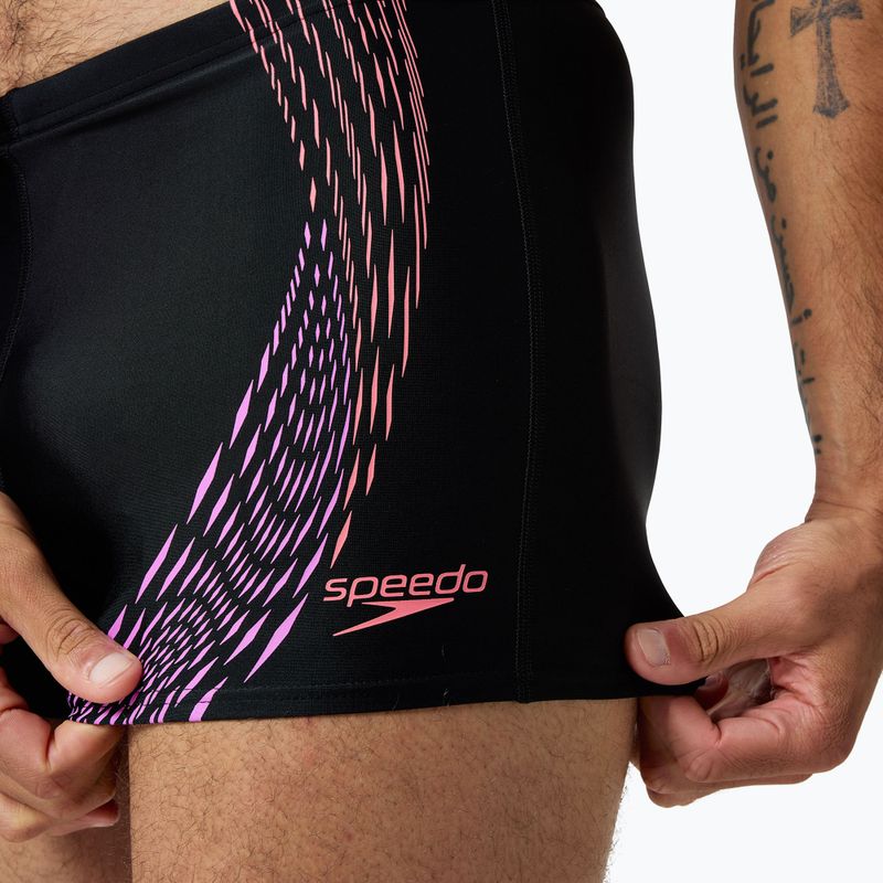 Pánske plavky Speedo Duo Logo Aquashort black/coral sands/neon violet 5