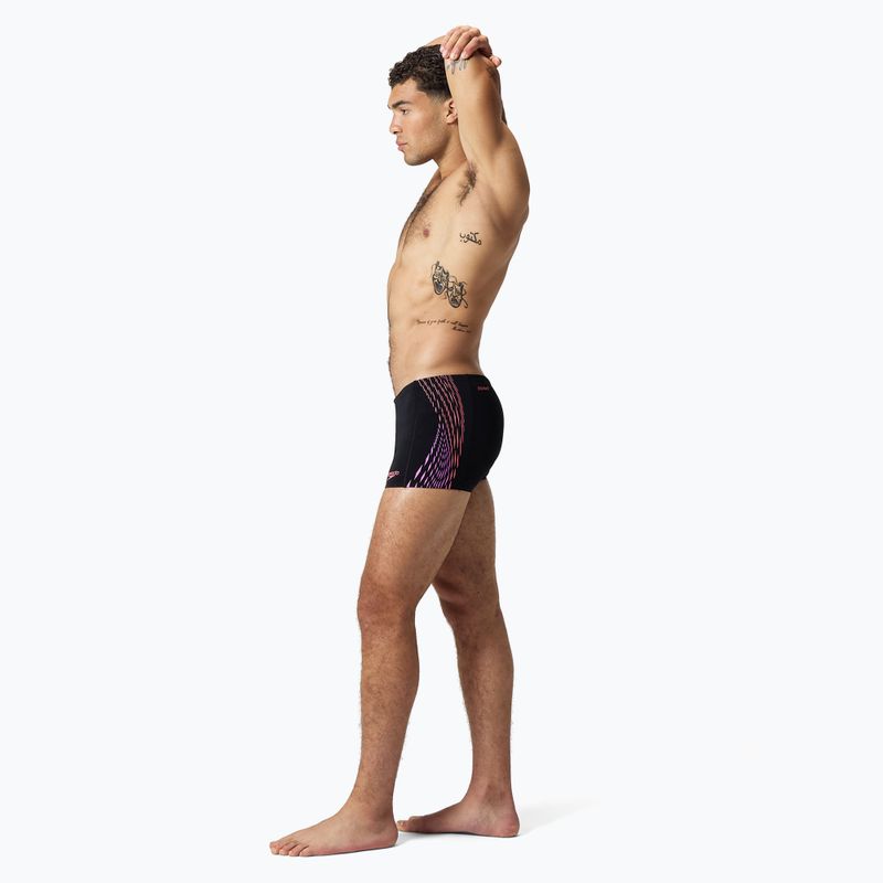 Pánska plavecké boxerky Speedo Tech Panel Aquashort black/coral sands 2