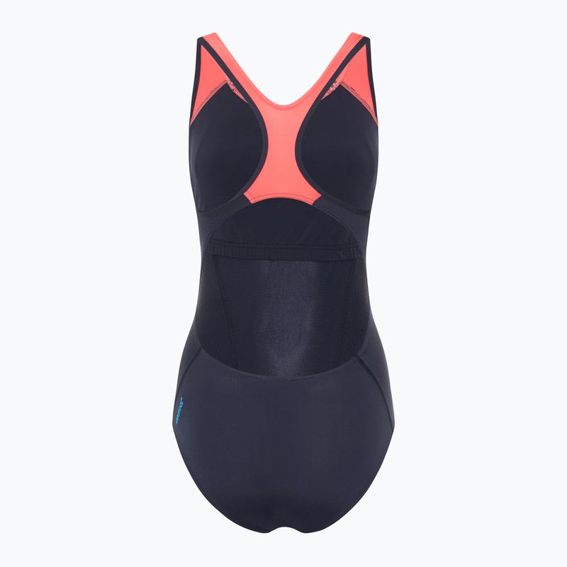 Dámske jednodielne plavky Speedo Placement Laneback zoom boom placement/true navy 2