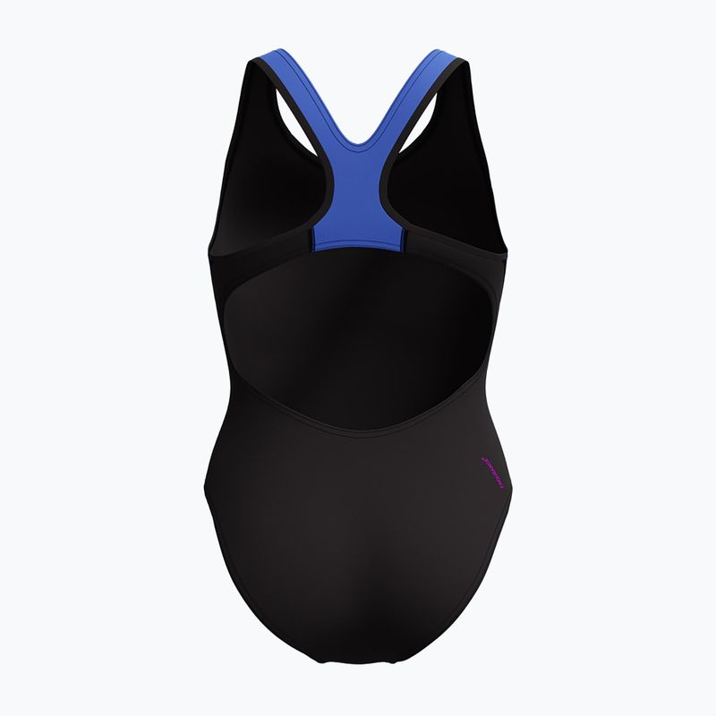 Dámske jednodielne plavky Speedo Placement Laneback zoom boom placement/speedo black 2