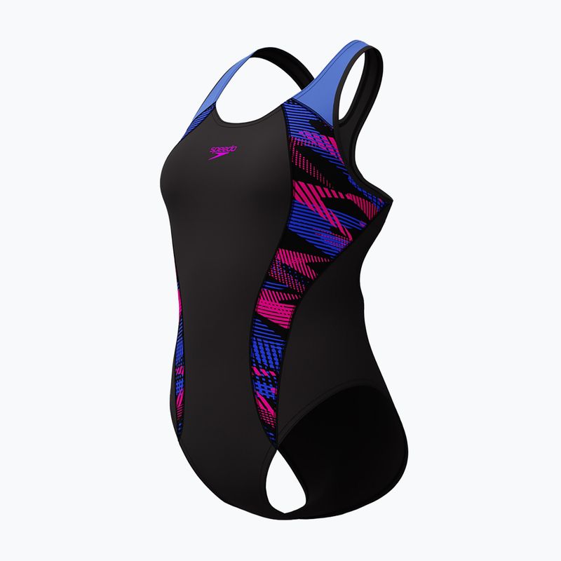 Dámske jednodielne plavky Speedo Placement Laneback zoom boom placement/speedo black 4