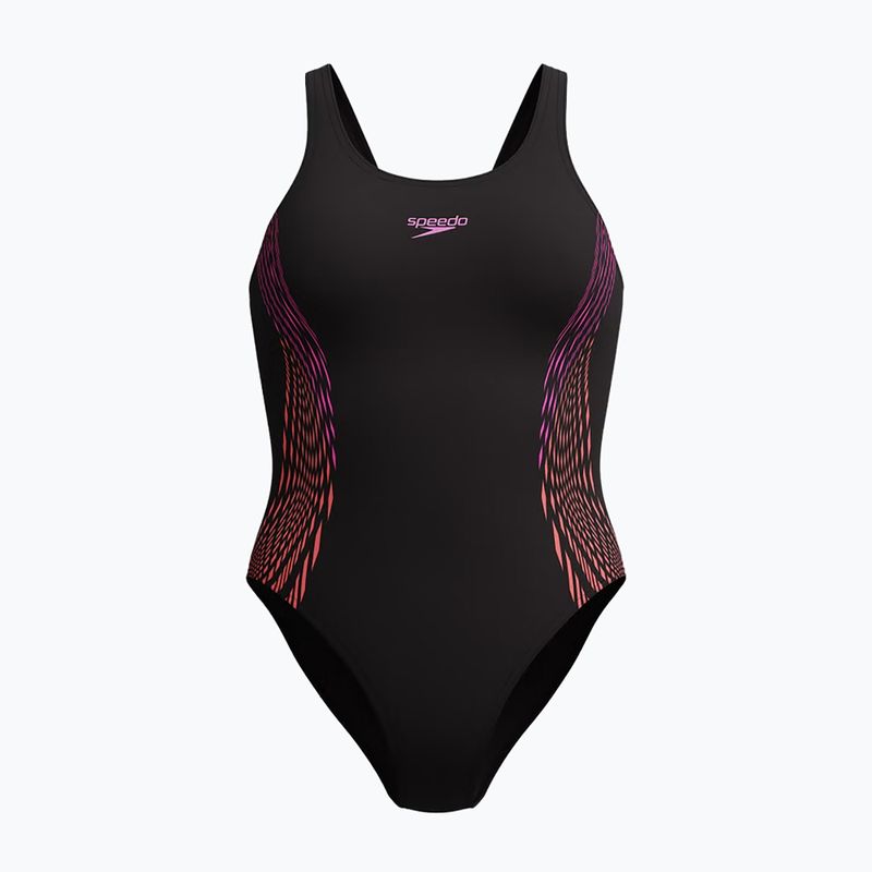 Dámske jednodielne plavky Speedo Placement Muscleback neon violet