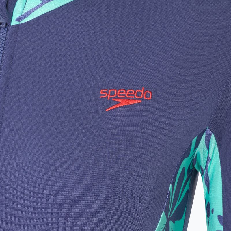 Dámske jednodielne plavky Speedo Longsleev Panel hapuna blue 3