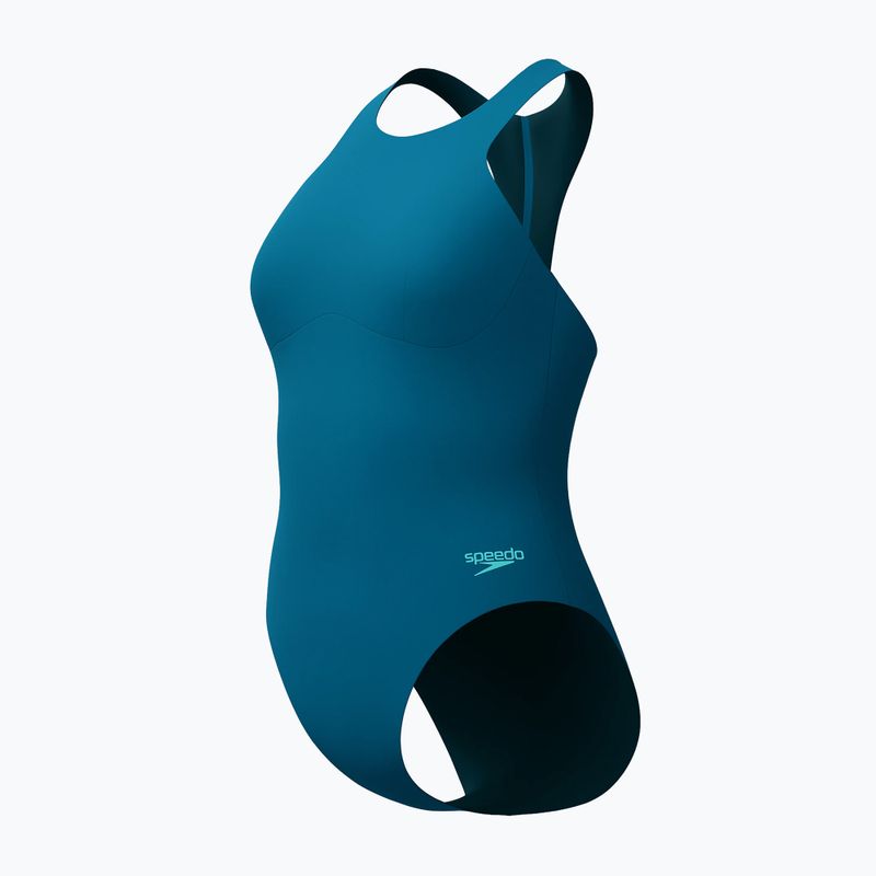Dámske jednodielne plavky Speedo Racer Zip with Built in Swim Bra dark teal 8