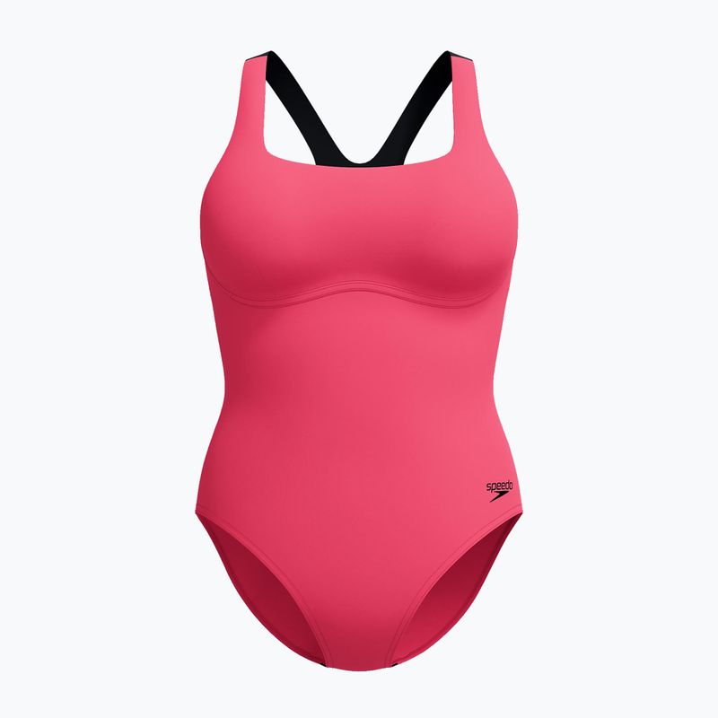Dámske jednodielne plavky Speedo Flex Band with Swim Bra raspbery fill/vermilion/punch 7