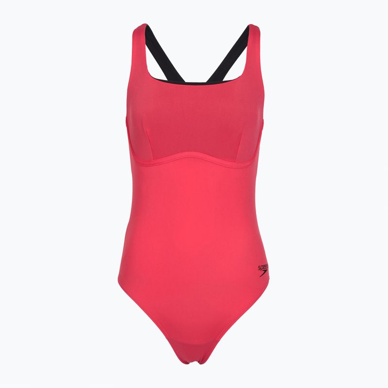 Dámske jednodielne plavky Speedo Flex Band with Swim Bra raspbery fill/vermilion/punch 7