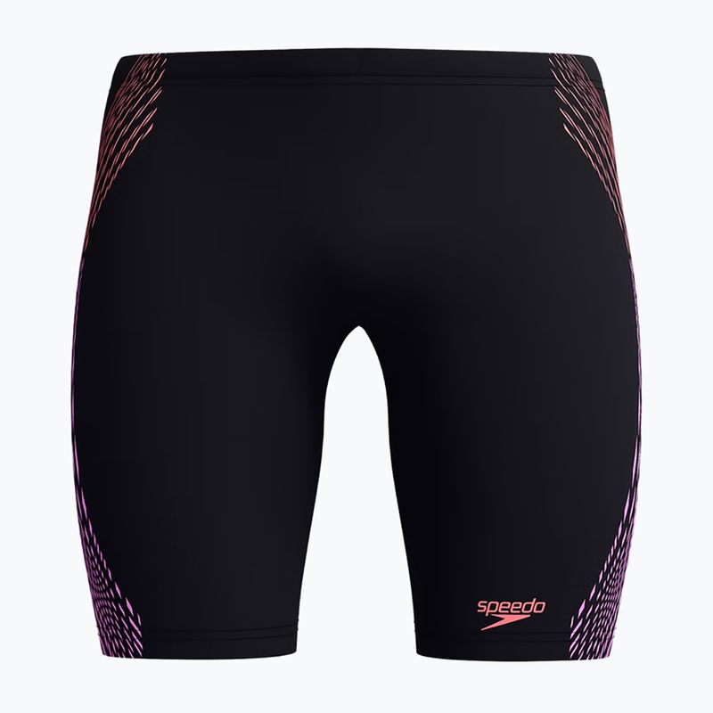 Pánske plavecké jammery Speedo Duo Logo Print Mid Jammer black/coral sands/neon violet 5