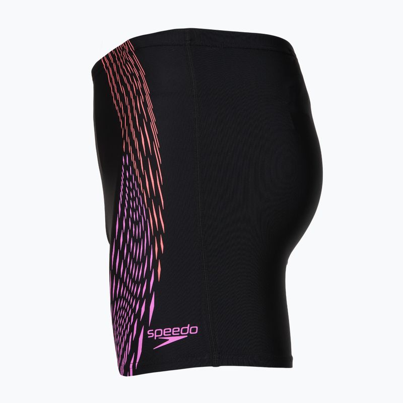 Pánske plavecké jammery Speedo Duo Logo Print Mid Jammer black/coral sands/neon violet 3
