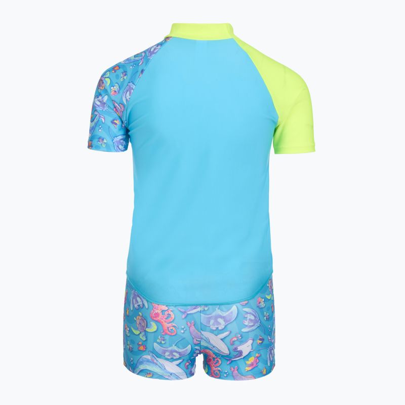 Pánske dvojdielne plavky Speedo Learn To Swim Digital Rash Top Set turkish sea 2