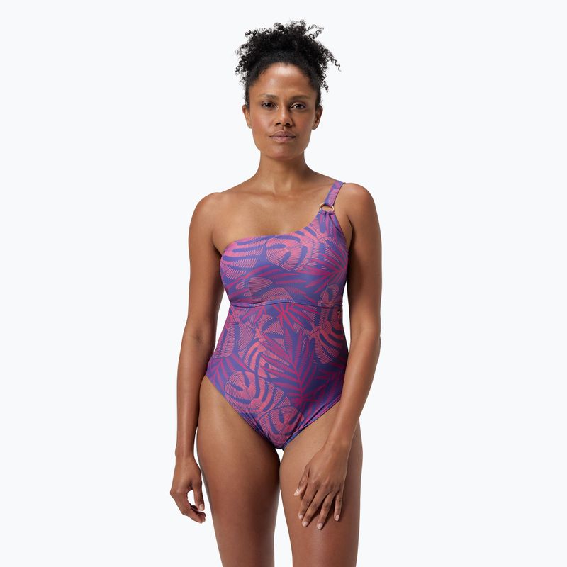 Dámske jednodielne plavky Speedo Shaping Printed Asymmetric hapuna blue 5