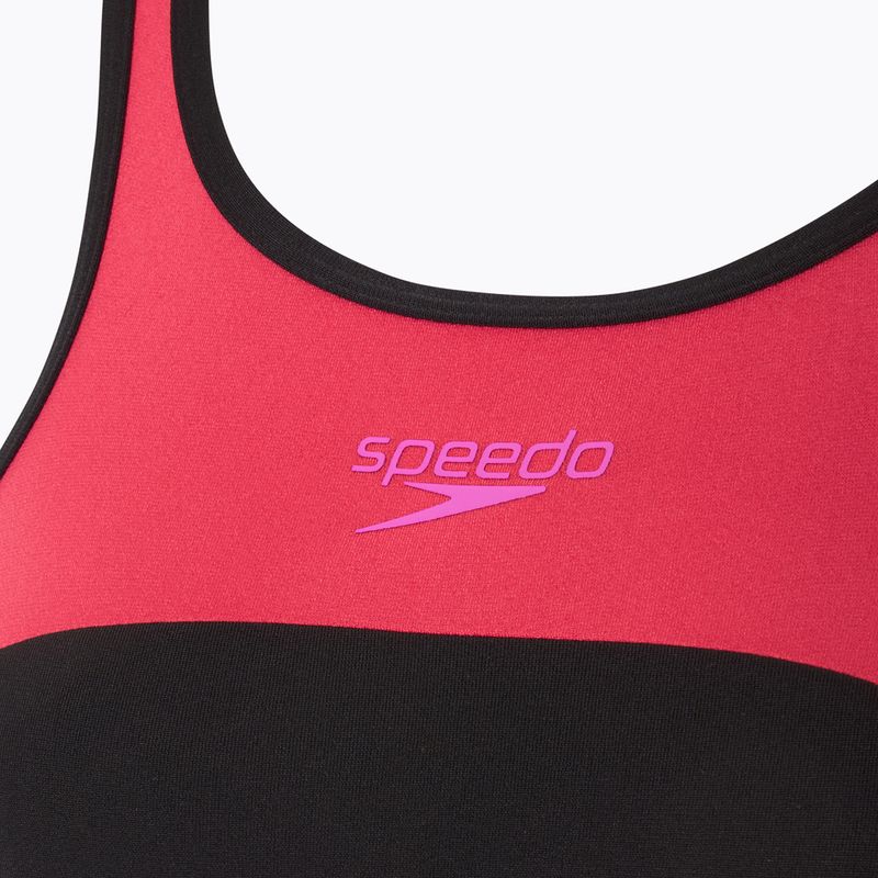 Speedo dámske jednodielne plavky High Neck Splice Cross Back malpberry výplň 3