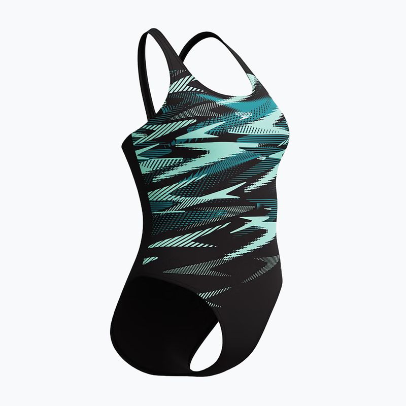 Dámske jednodielne plavky Speedo Hyperboom Placement Muscleback dark teal 3