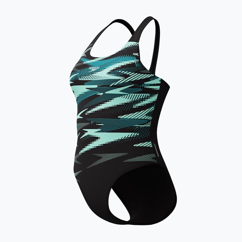 Dámske jednodielne plavky Speedo Hyperboom Placement Muscleback dark teal 4