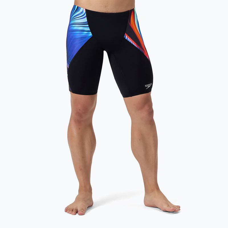 Pánske plavky Speedo Placement Digital V-Cut Jammer lava blur/speedo black 5