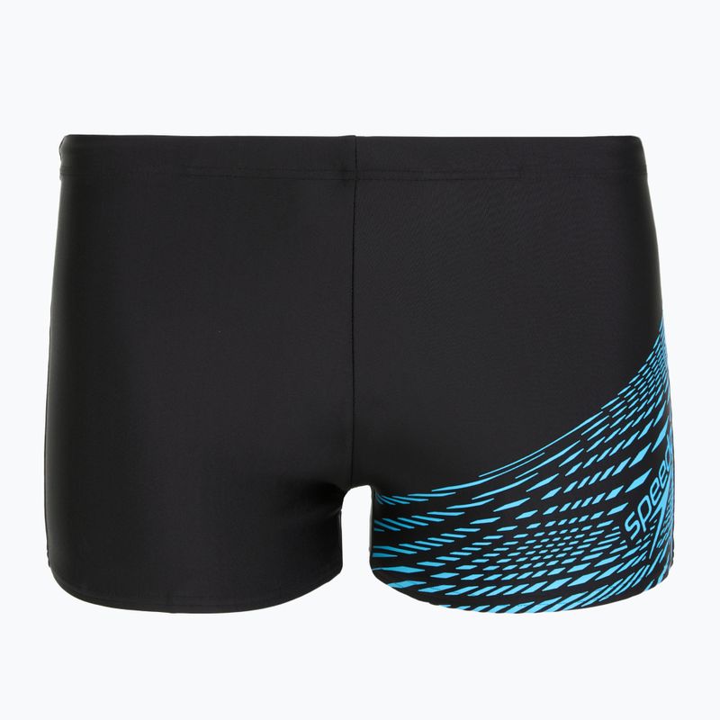 Pánska plavecké boxerky Speedo Medley Logo Aquashort black/picton blue