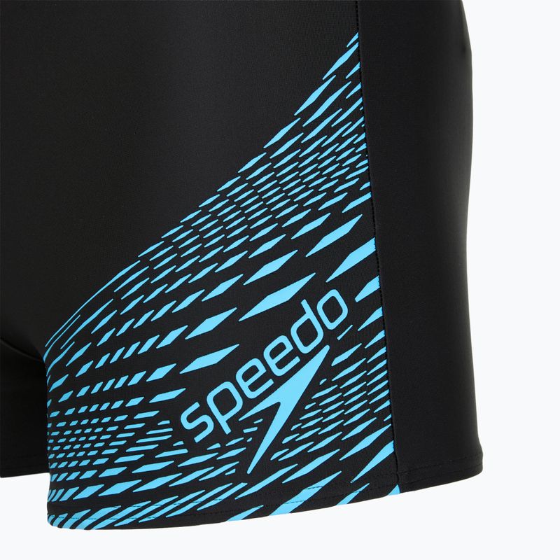 Pánska plavecké boxerky Speedo Medley Logo Aquashort black/picton blue 3