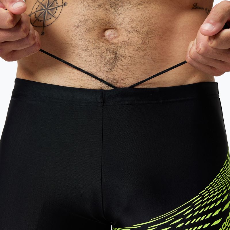 Speedo Medley Logo Aquashort pánske plavecké boxerky čierna/hyper yellow 4