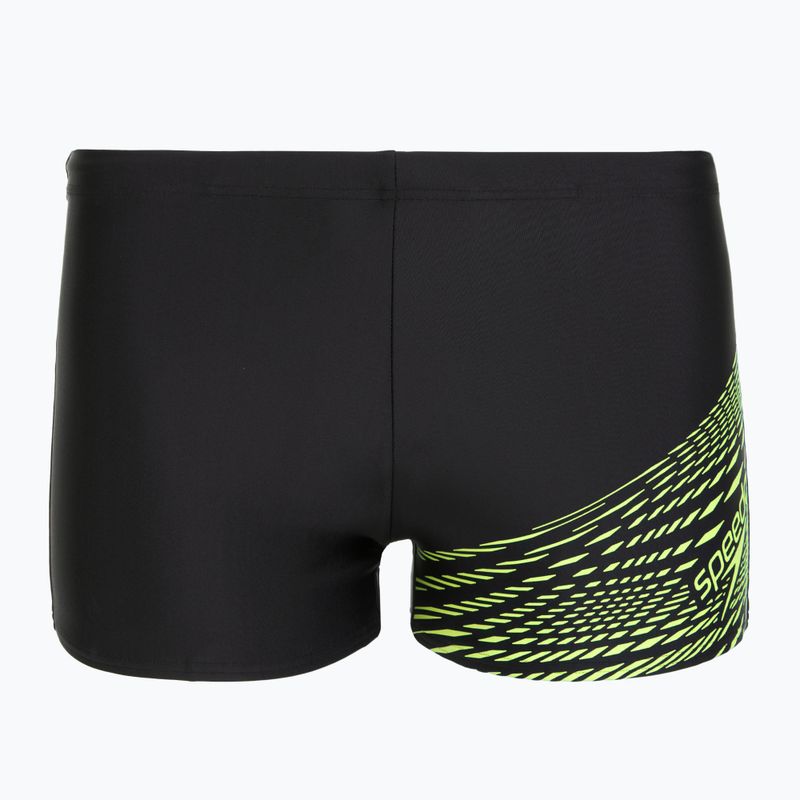 Speedo Medley Logo Aquashort pánske plavecké boxerky čierna/hyper yellow