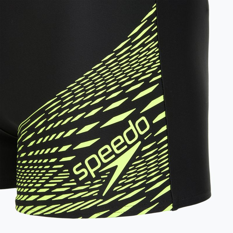 Speedo Medley Logo Aquashort pánske plavecké boxerky čierna/hyper yellow 3