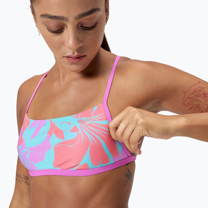 Horný diel plaviek Speedo Allover Digital Crossback Crop Top Kaluna floral/arctic glass 6
