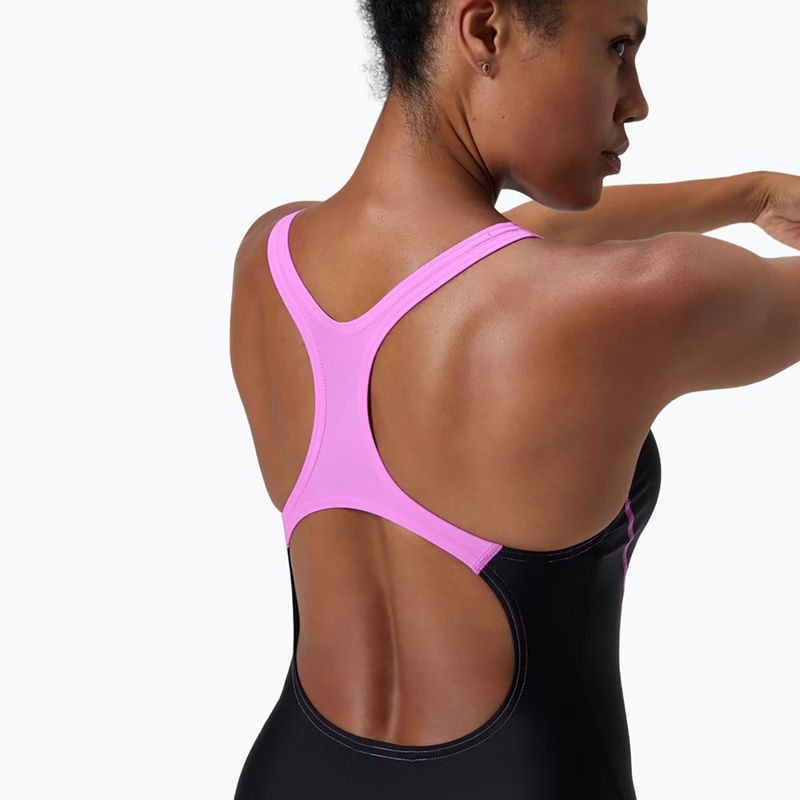 Dámske jednodielne plavky Speedo Medley Logo Medalist neon violet 10