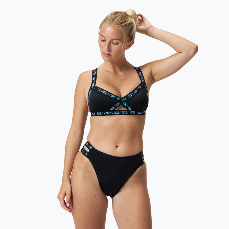 Dámske dvojdielne plavky Speedo Solid Logo Elastic High Waist Bottom speedo black 6