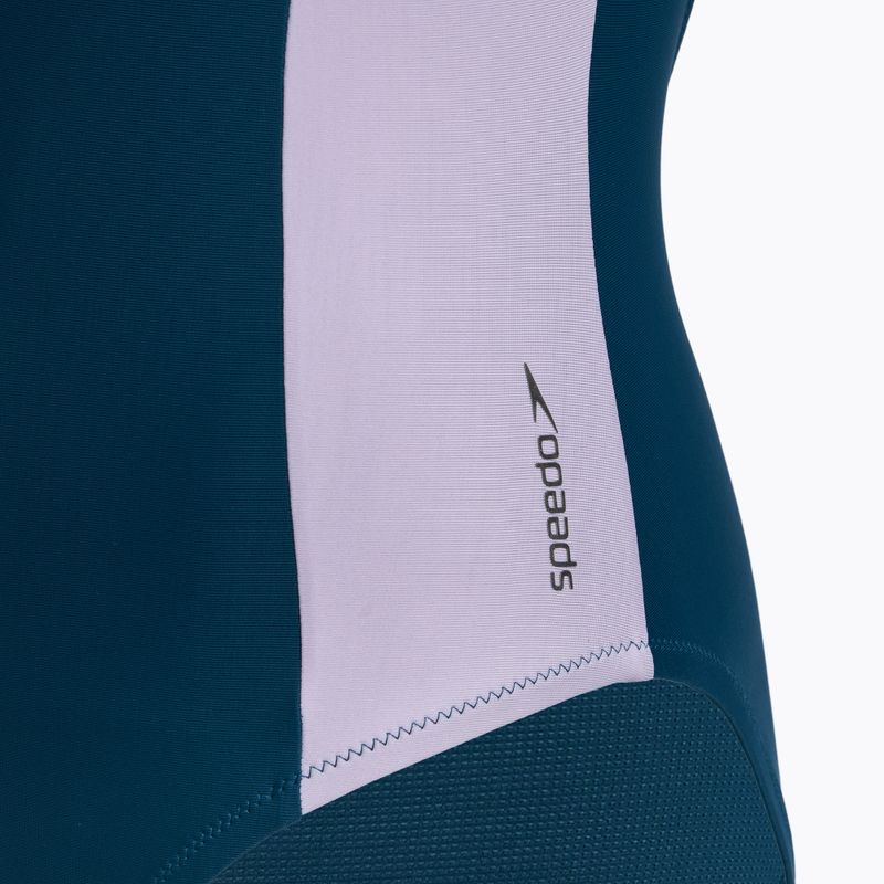 Dámske jednodielne plavky Speedo Zip Colorblock dark teal 4