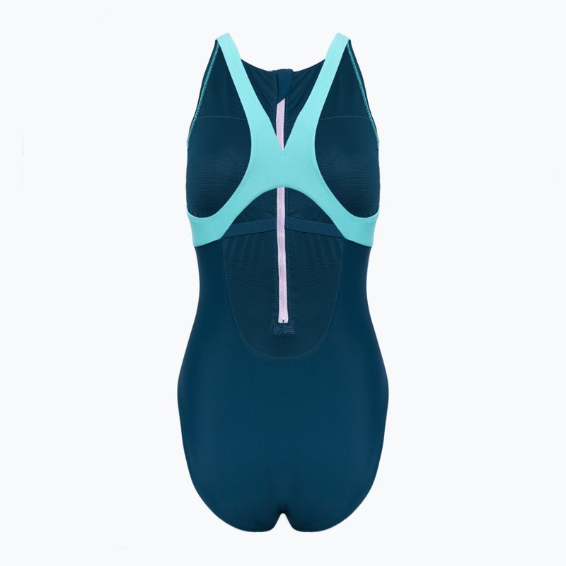 Dámske jednodielne plavky Speedo Zip Colorblock dark teal 2