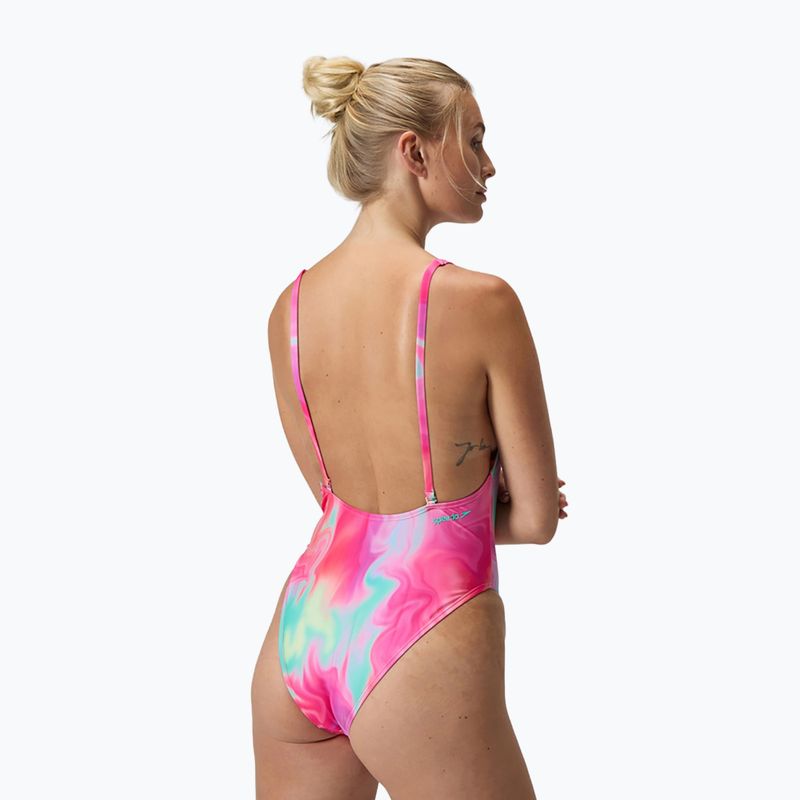 Dámske jednodielne plavky Speedo Flu3nte Printed Convertible coral sands 7