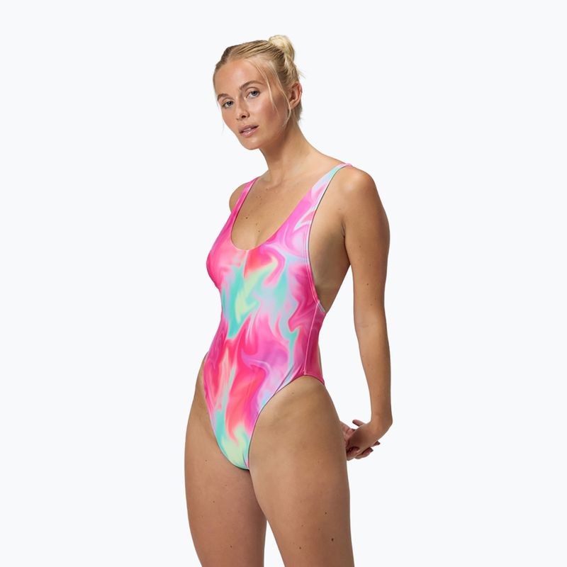 Dámske jednodielne plavky Speedo Flu3nte Printed Convertible coral sands 8