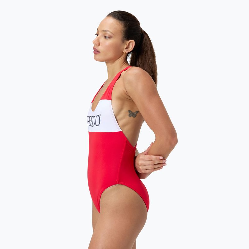 Dámske jednodielne plavky Speedo Colourblock Racerback high risk red 2