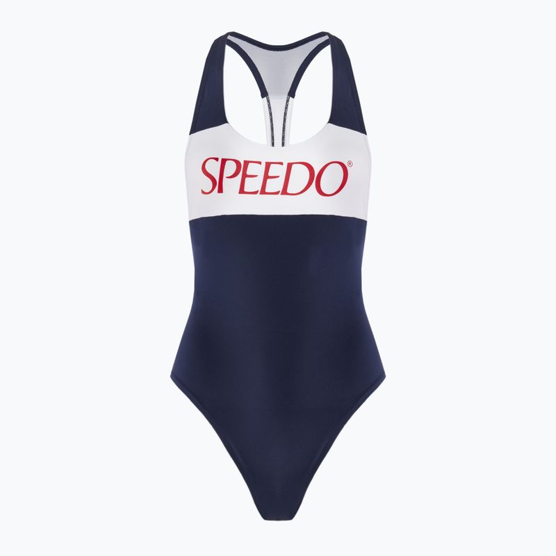 Dámske jednodielne plavky Speedo Colourblock Racerback peacoat