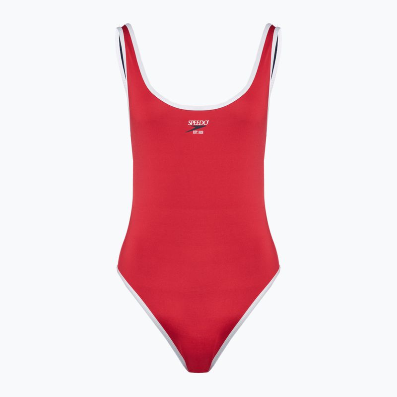 Dámske jednodielne plavky Speedo Solid Bound Scoop high risk red