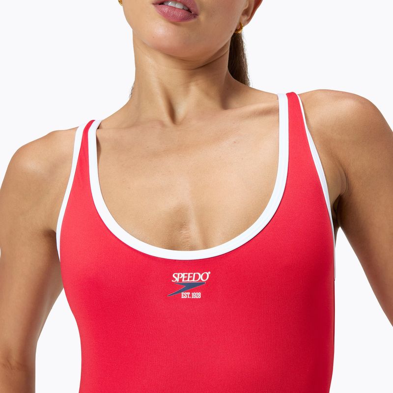 Dámske jednodielne plavky Speedo Solid Bound Scoop high risk red 4