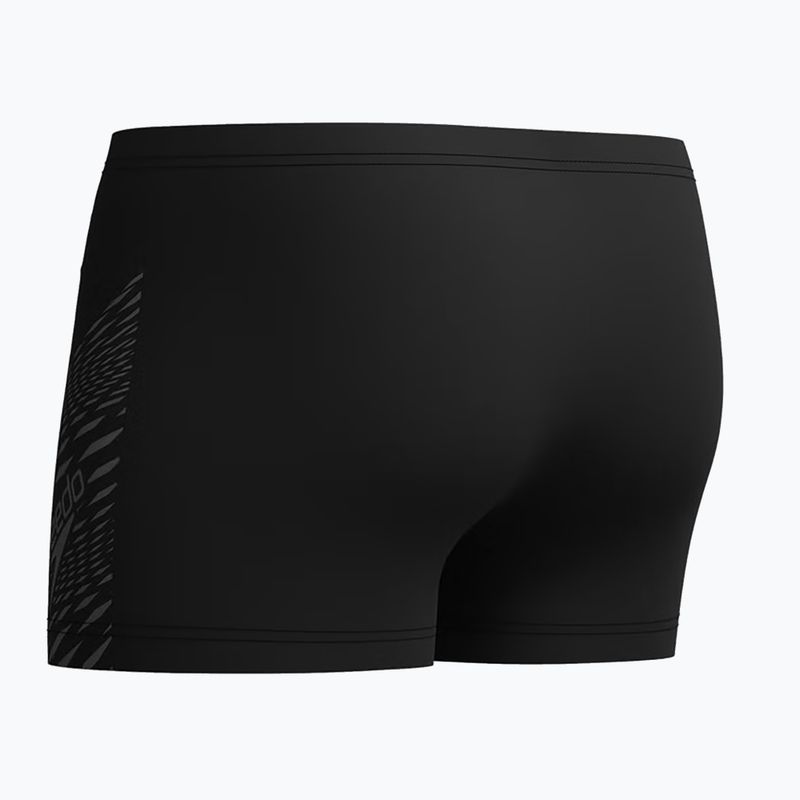 Pánske plavecké boxerky Speedo Medley Logo Aquashort black/usa charcoal 2