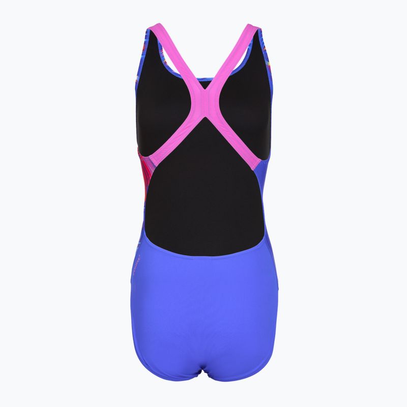 Dámske jednodielne plavky Speedo Placement Digital Powerback molten blend/cobalt pop 2