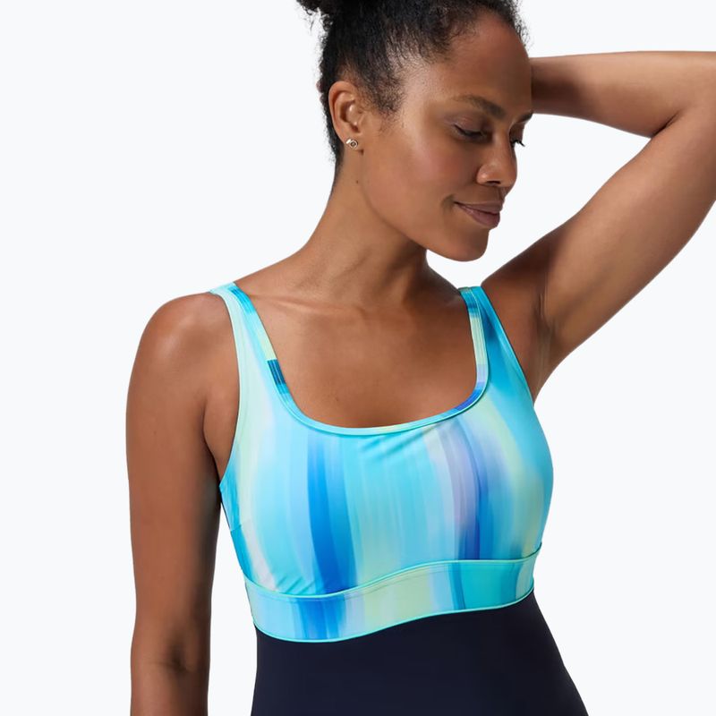 Dámske jednodielne plavky Speedo Shaping Contour Eclipse Printed true navy/berry 9