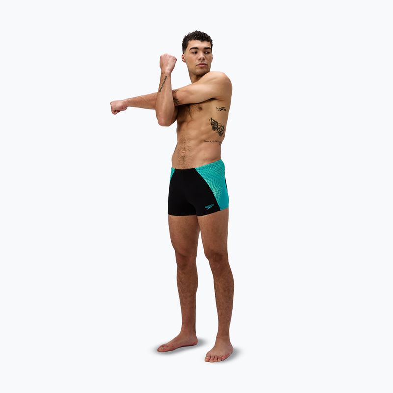 Pánske plavky boxerky Speedo Endurance+ MAX Splice Aquashort black/turquoise gem 2