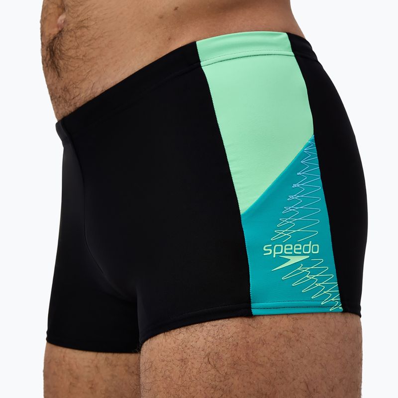 Pánske plavky boxerky Speedo Dive Aquashort black/turquoise gem 6