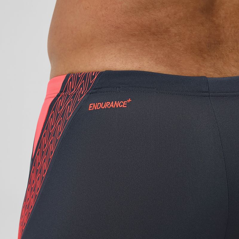 Pánske plavky boxerky Speedo Hyper Boom Splice grey lead/neon coral 7