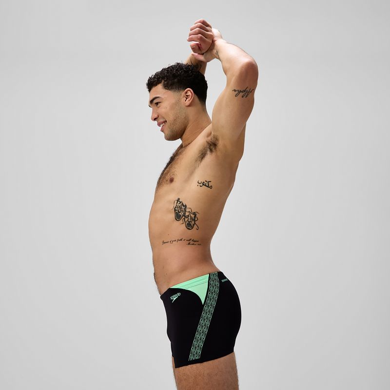Pánske plavky boxerky Speedo Hyper Boom Splice black/alfalfa green 4