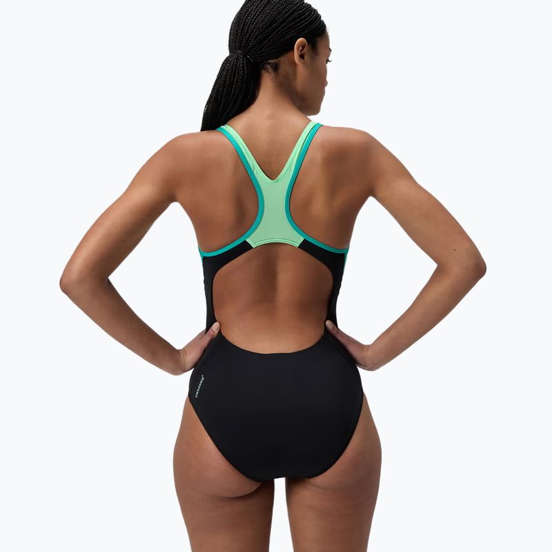 Dámske jednodielne plavky Speedo Placement Laneback turquoise gem 3