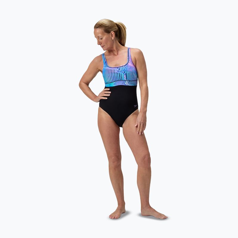 Dámske jednodielne plavky Speedo Shaping Contour Eclipse Printed indigo glow 2