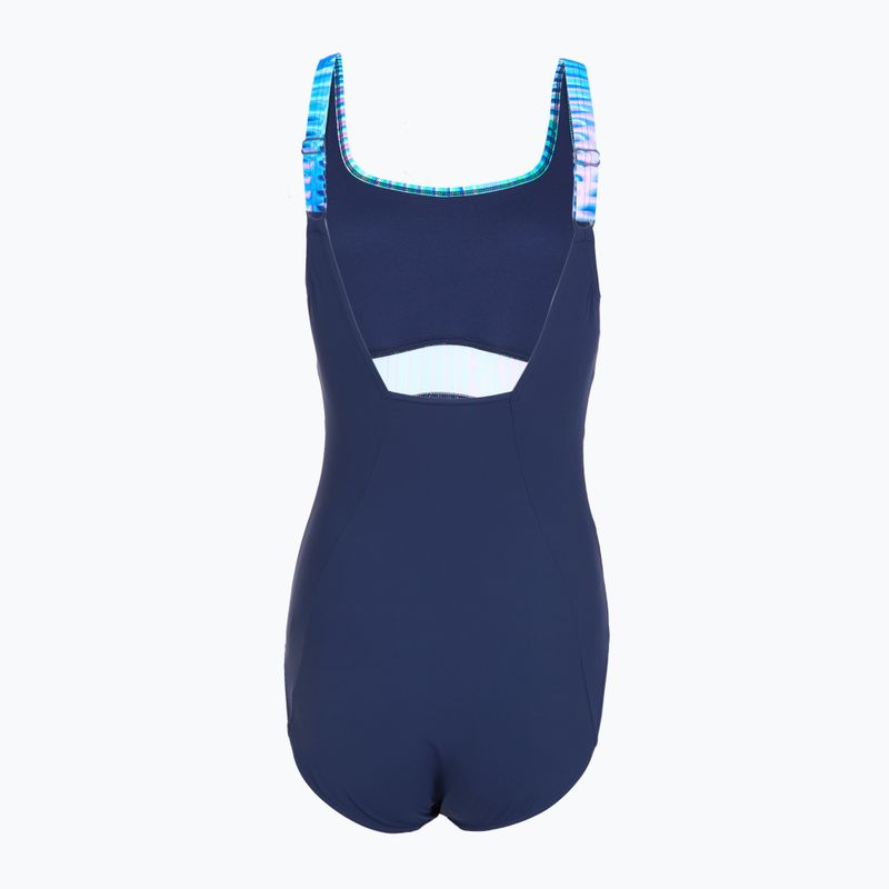 Dámske jednodielne plavky Speedo Shaping Contour Eclipse Printed turquoise gem 2