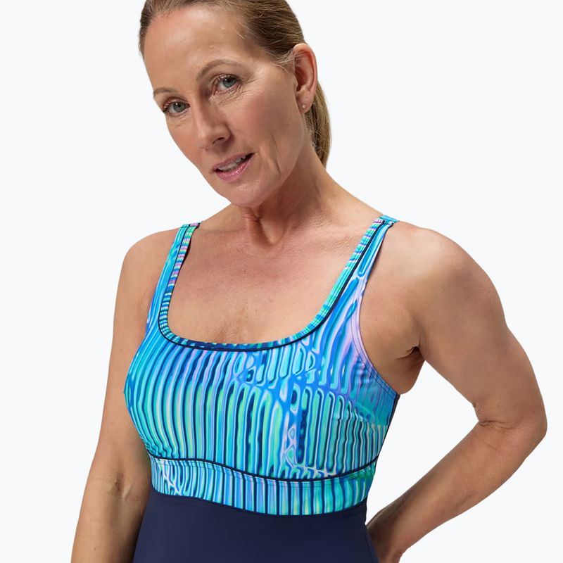 Dámske jednodielne plavky Speedo Shaping Contour Eclipse Printed turquoise gem 5