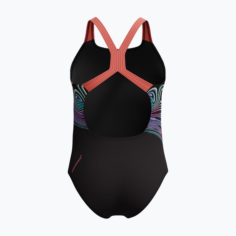 Detské jednodielne plavky Speedo Digital Placement Powerback neon coral 2