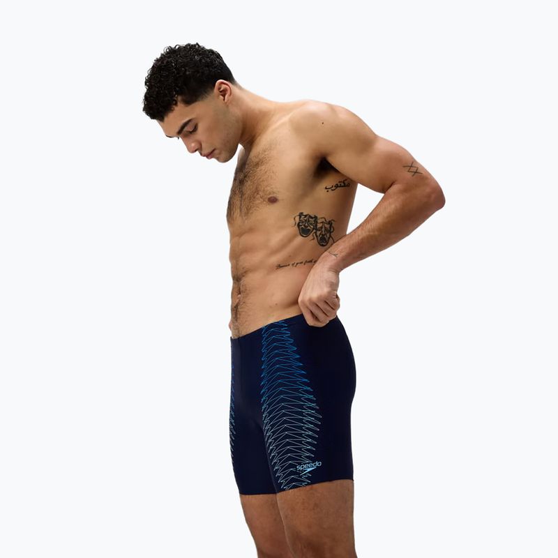 Pánske plavecké jammery Speedo Duo Logo Print Mid Jammer navy/sugar blue 4